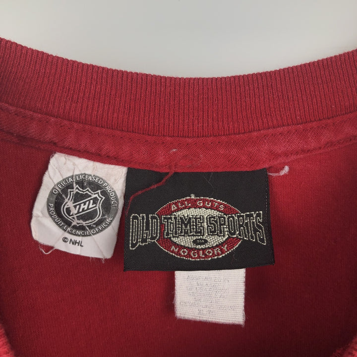 OLD TOME SPORTS NHL DETROIT RED WINGS Long-Sleeve T-Shirt (Men's Size L) cotton red type Vintage Second Hand