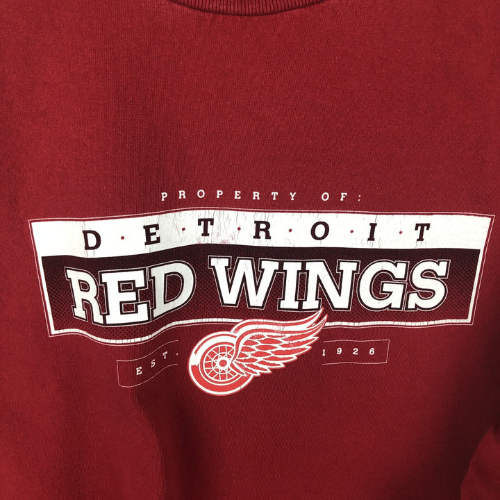 OLD TOME SPORTS NHL DETROIT RED WINGS Long-Sleeve T-Shirt (Men's Size L) cotton red type Vintage Second Hand