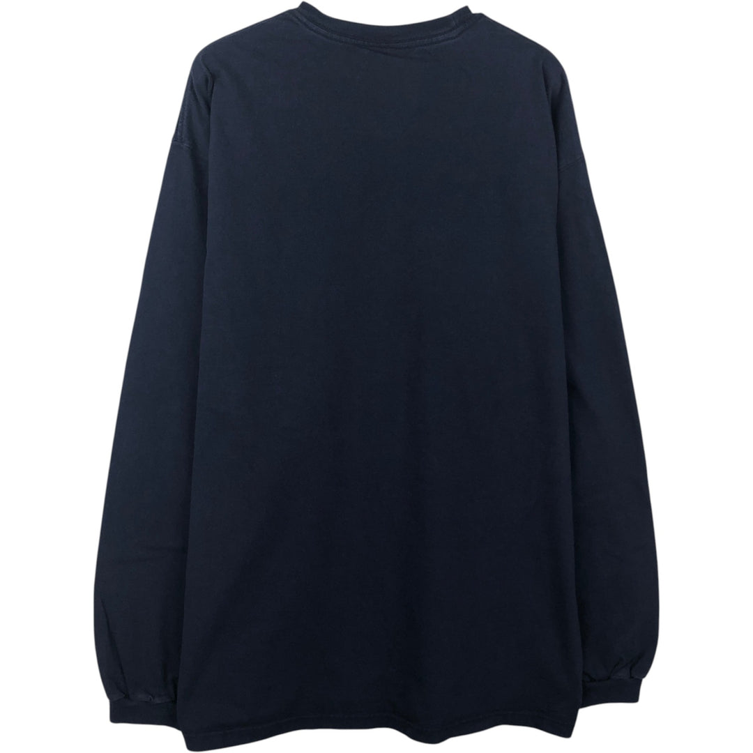 Jerzees Long-Sleeve T-Shirt (Men's Size L) cotton navy blue type Vintage Second Hand