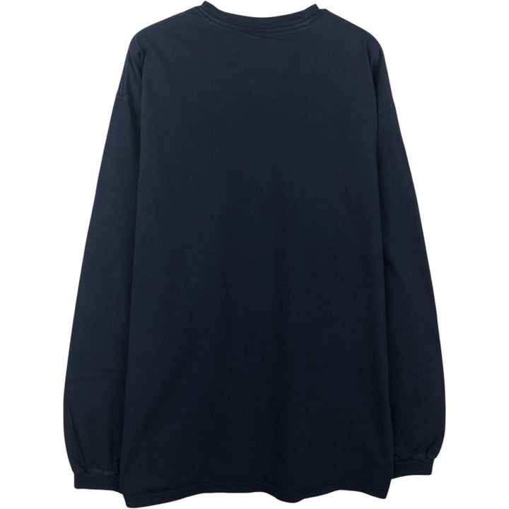 Jerzees Long-Sleeve T-Shirt (Men's Size L) cotton navy blue type Vintage Second Hand