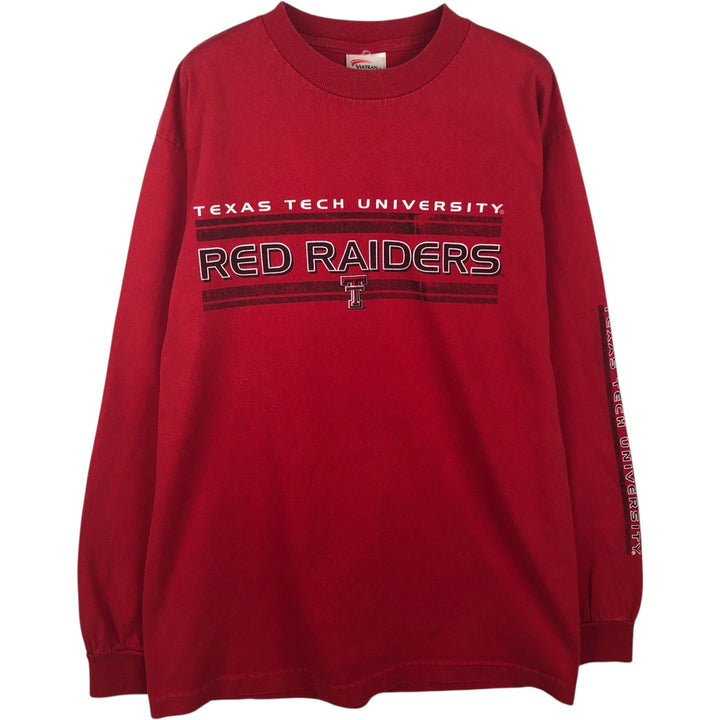 VIATRAN HeavyWeight College Long-Sleeve T-Shirt (Men's Size M) cotton red type Vintage Second Hand