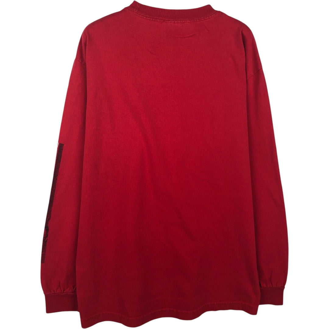 VIATRAN HeavyWeight College Long-Sleeve T-Shirt (Men's Size M) cotton red type Vintage Second Hand