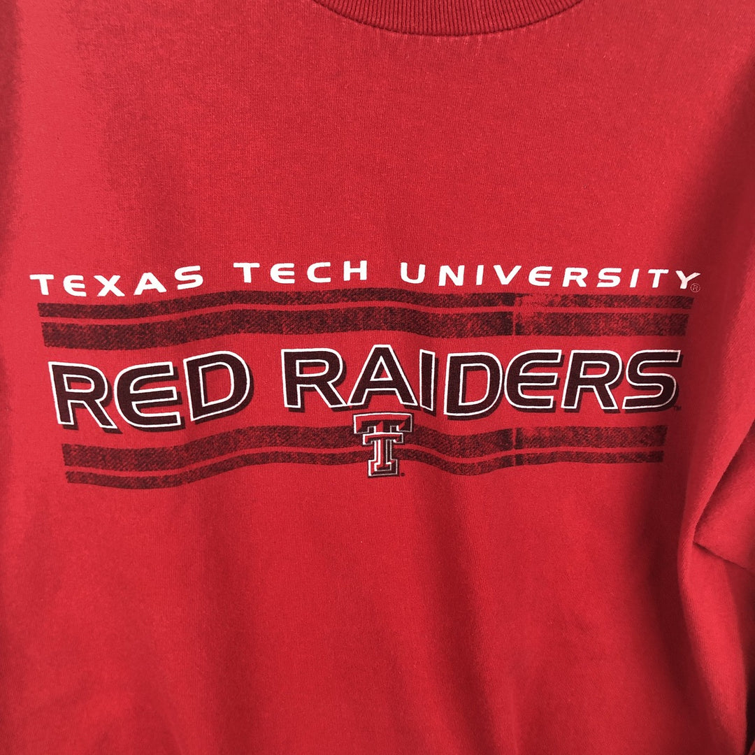 VIATRAN HeavyWeight College Long-Sleeve T-Shirt (Men's Size M) cotton red type Vintage Second Hand