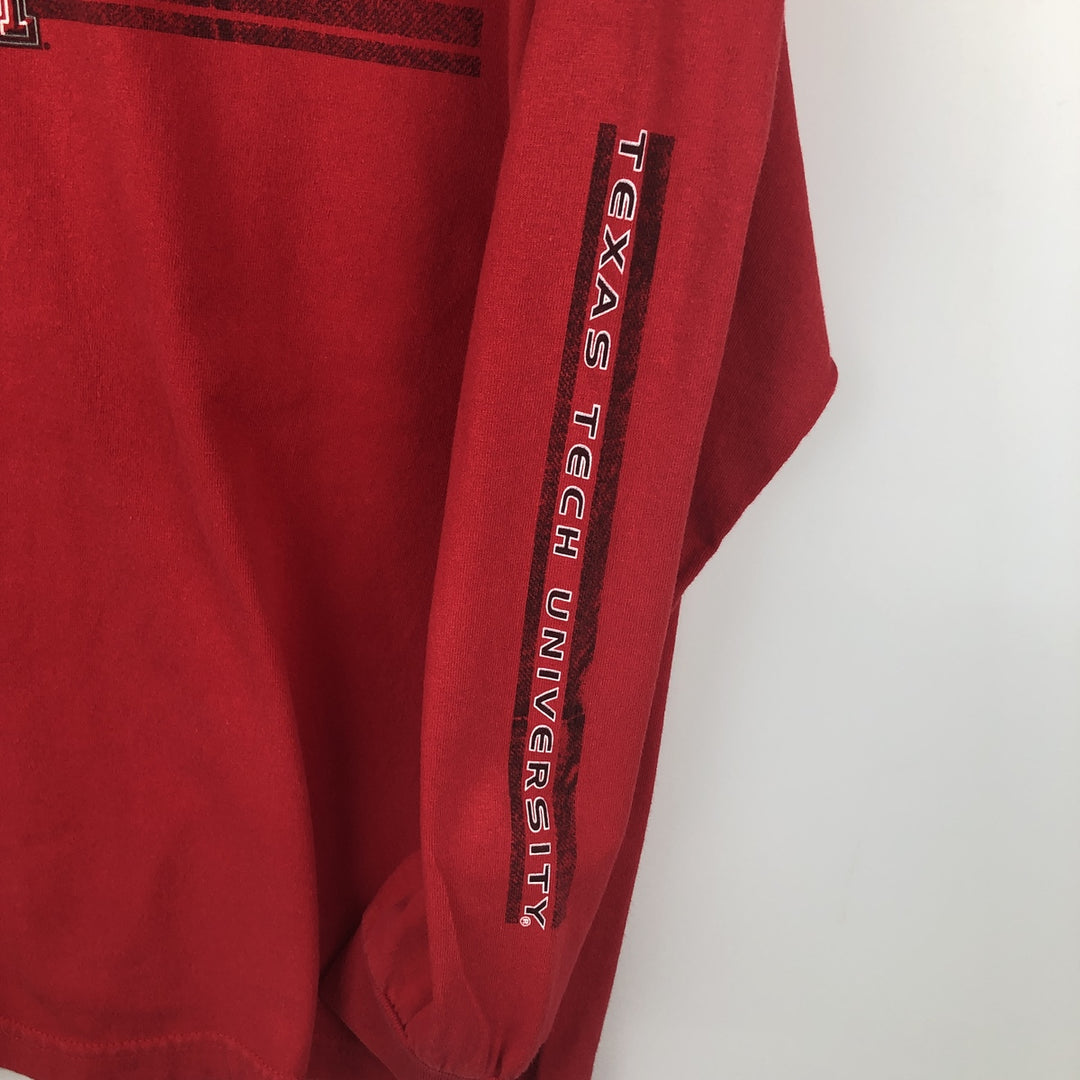 VIATRAN HeavyWeight College Long-Sleeve T-Shirt (Men's Size M) cotton red type Vintage Second Hand