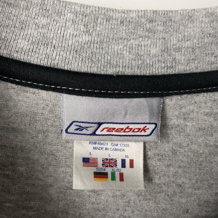2000'S Reebok Long-Sleeve T-Shirt, Made in Canada, Men's Size L (approx.) cotton gray type Vintage Second Hand