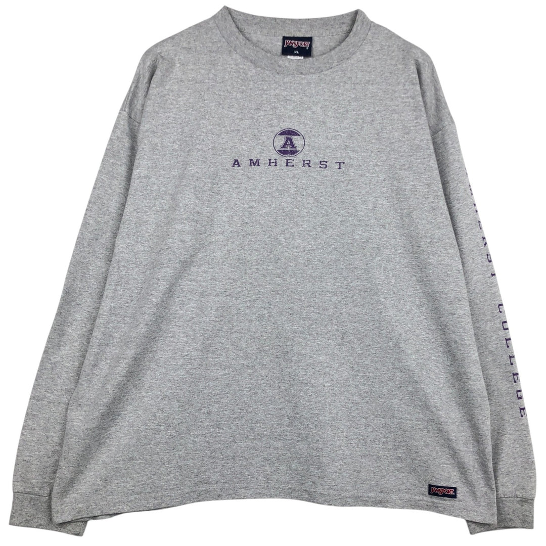 90'S Jansport Long Sleeve T-Shirt, Made in USA, Men's XL, Vintage cotton gray type Vintage Second Hand