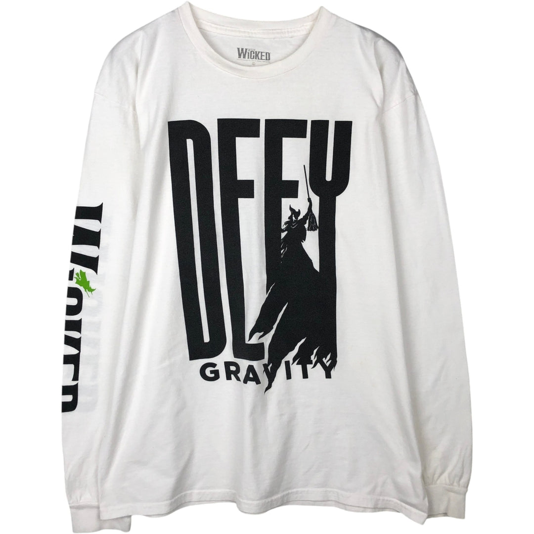 WICKED Movie Long-Sleeve T-Shirt (Men's Size L) cotton white type Vintage Second Hand