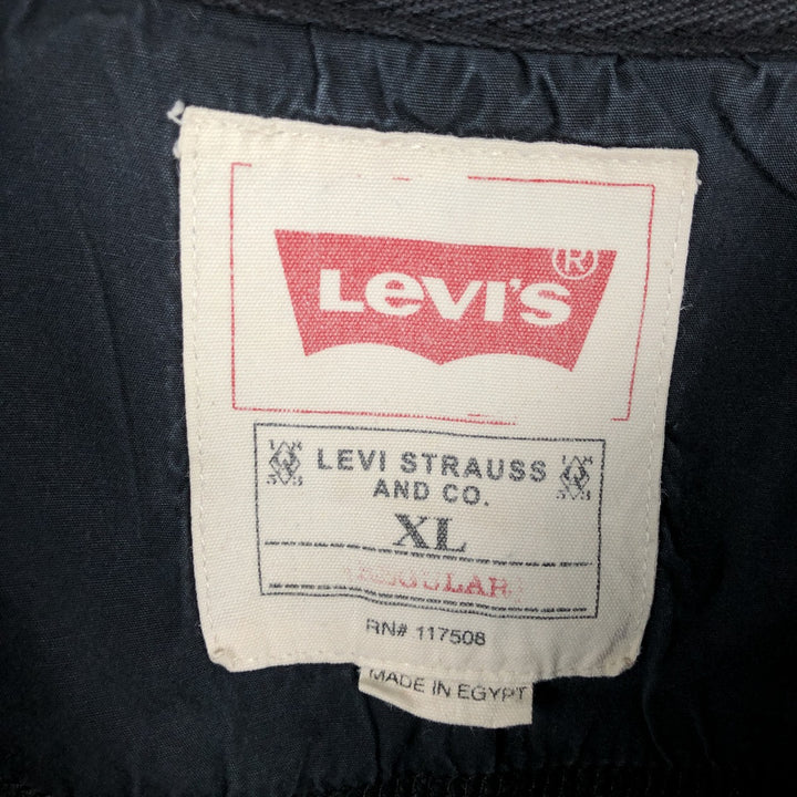 Levi's Henley neck long T-shirt, men's size XL cotton navy blue type Vintage Second Hand