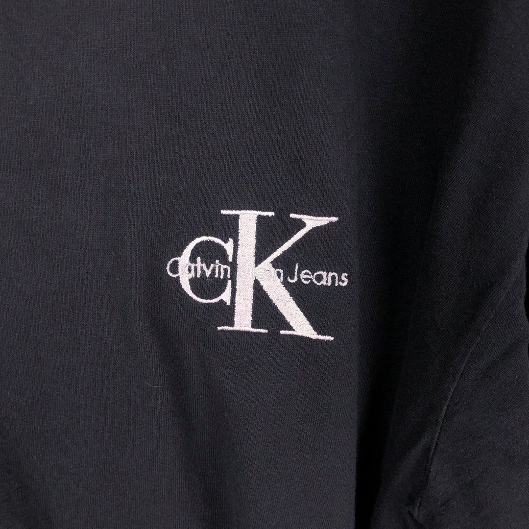 90'S Calvin Klein Jeans Long-Sleeve T-Shirt, Made in USA, Men's Size L (Equivalent), Vintage cotton navy blue type Vintage Second Hand
