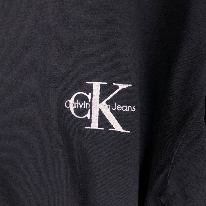 90'S Calvin Klein Jeans Long-Sleeve T-Shirt, Made in USA, Men's Size L (Equivalent), Vintage cotton navy blue type Vintage Second Hand