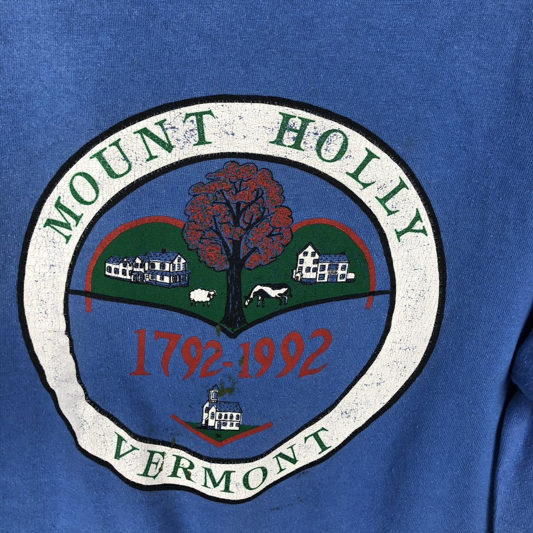 90'S Anvil Long Sleeve T-Shirt, Made in USA, Men's L Size, Vintage cotton blue type Vintage Second Hand