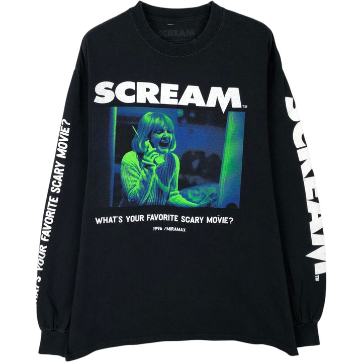 SCREAM Movie Long-Sleeve T-Shirt (Men's Size M) cotton black type Vintage Second Hand