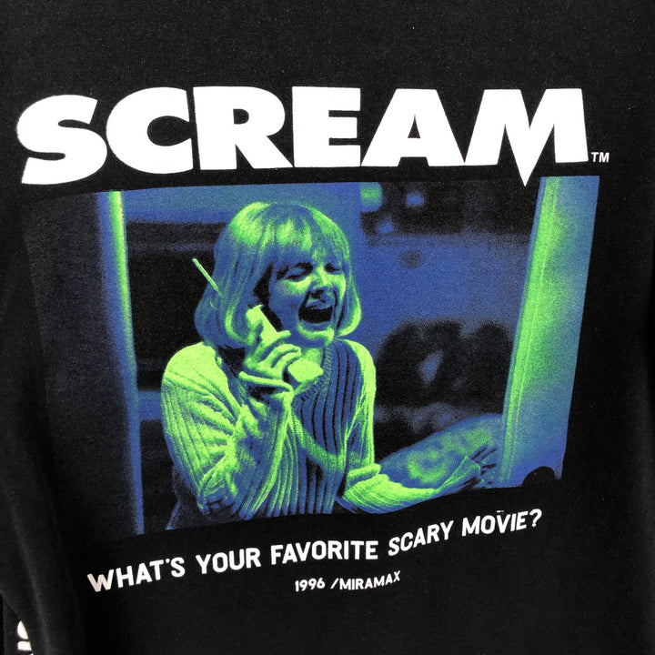 SCREAM Movie Long-Sleeve T-Shirt (Men's Size M) cotton black type Vintage Second Hand