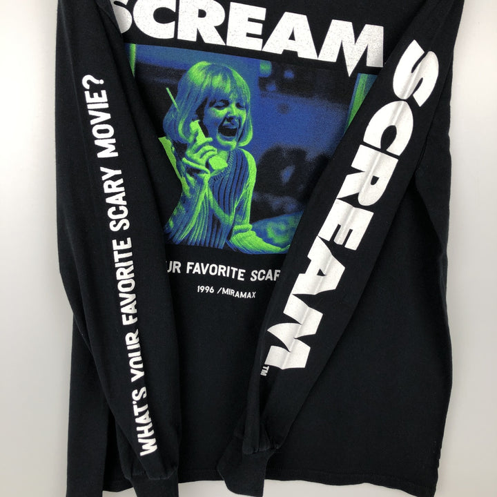 SCREAM Movie Long-Sleeve T-Shirt (Men's Size M) cotton black type Vintage Second Hand