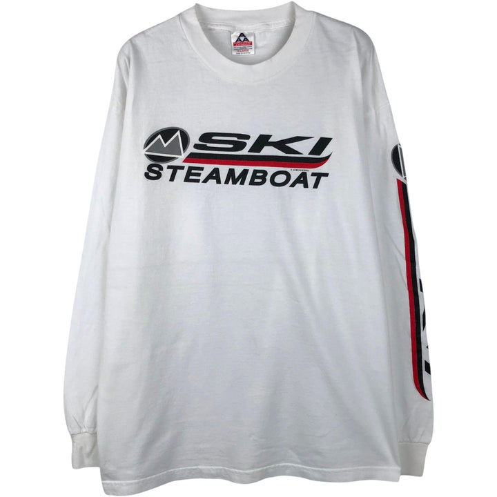 ALSTYLE Steamboat Ski Long-Sleeve T-Shirt (Men's XL equivalent) cotton white type Vintage Second Hand