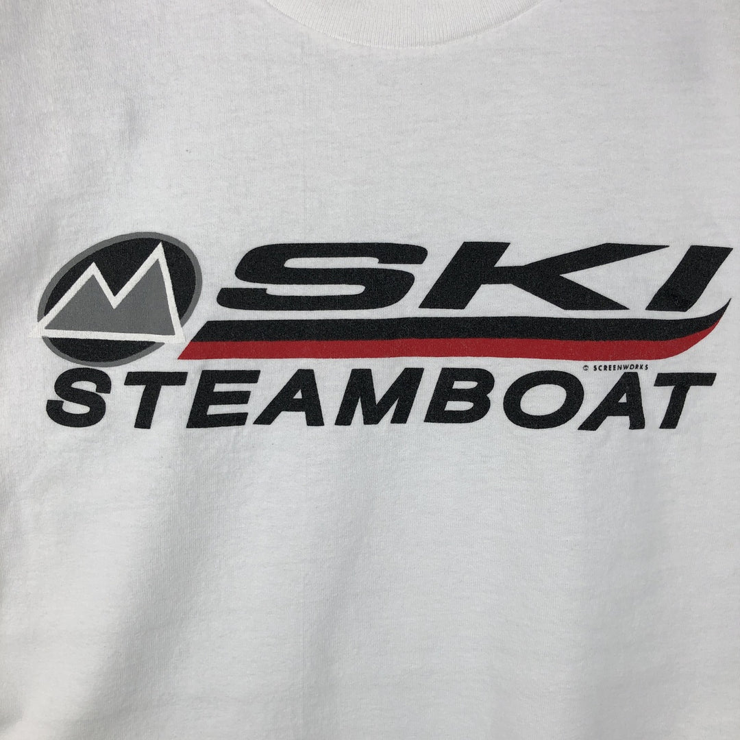 ALSTYLE Steamboat Ski Long-Sleeve T-Shirt (Men's XL equivalent) cotton white type Vintage Second Hand