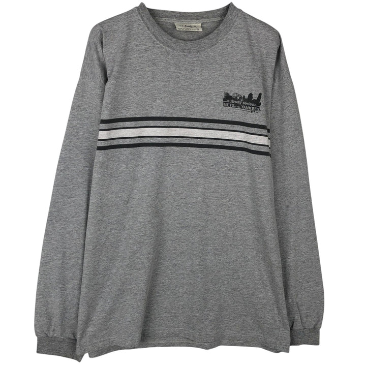 2000'S GEAR SUBWAY SERIES Long-Sleeve T-Shirt (Men's Size L) cotton gray type Vintage Second Hand