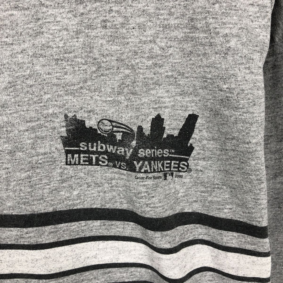 2000'S GEAR SUBWAY SERIES Long-Sleeve T-Shirt (Men's Size L) cotton gray type Vintage Second Hand