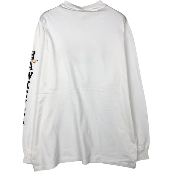 90s-era THE COTTON EXCHANGE IOWA University of Iowa College Long-Sleeve T-Shirt, Made in USA, Men's XL equivalent, Vintage cotton white type Vintage Second Hand