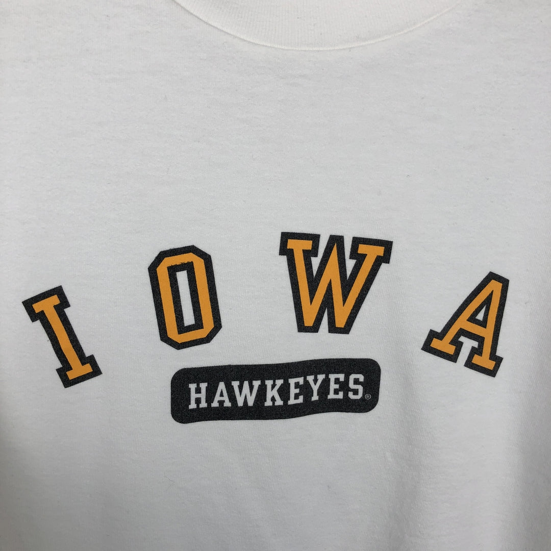90s-era THE COTTON EXCHANGE IOWA University of Iowa College Long-Sleeve T-Shirt, Made in USA, Men's XL equivalent, Vintage cotton white type Vintage Second Hand