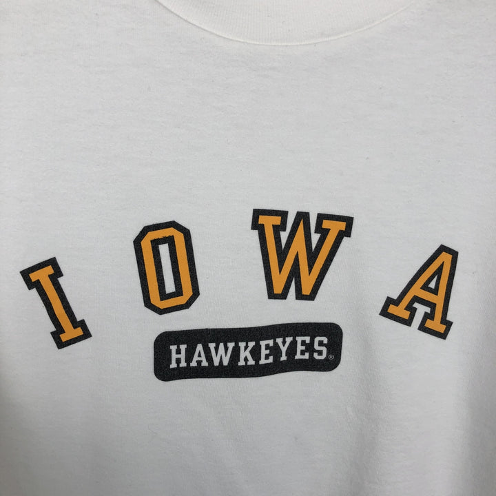 90s-era THE COTTON EXCHANGE IOWA University of Iowa College Long-Sleeve T-Shirt, Made in USA, Men's XL equivalent, Vintage cotton white type Vintage Second Hand
