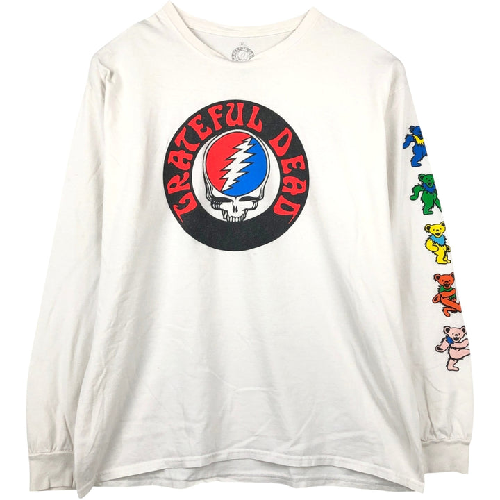 GRATEFUL DEAD DEAD BEAR Long-Sleeve Band T-Shirt (Men's XL equivalent) cotton white type Vintage Second Hand