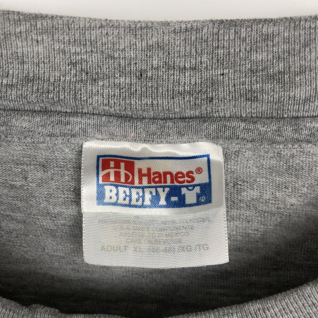 2000'S Hanes BEEFY-T College Long-Sleeve T-Shirt (Men's XL equivalent) cotton gray type Vintage Second Hand