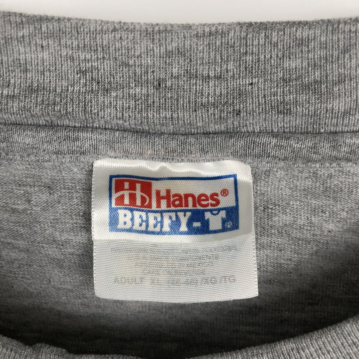 2000'S Hanes BEEFY-T College Long-Sleeve T-Shirt (Men's XL equivalent) cotton gray type Vintage Second Hand