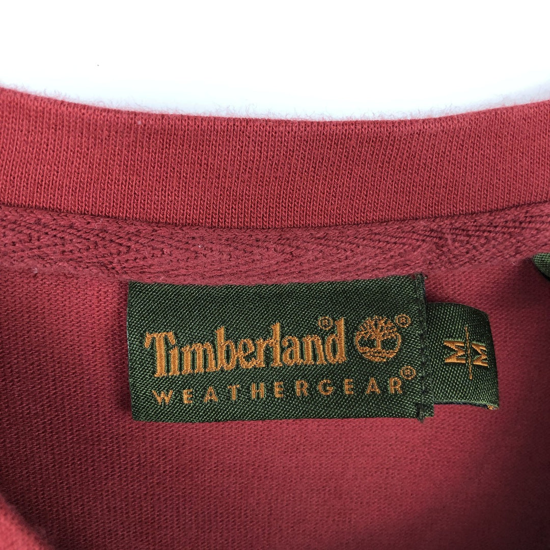 90s-00'S Timberland V-neck Long-sleeve T-shirt, Men's Size M (approx.), Vintage cotton red type reddish brown Vintage Second Hand