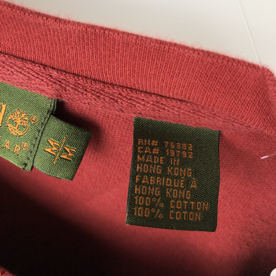 90s-00'S Timberland V-neck Long-sleeve T-shirt, Men's Size M (approx.), Vintage cotton red type reddish brown Vintage Second Hand