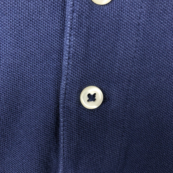 Ralph Lauren POLO RALPH LAUREN Henley Neck Long-Sleeve T-Shirt (Men's Size XL) cotton navy blue type Vintage Second Hand
