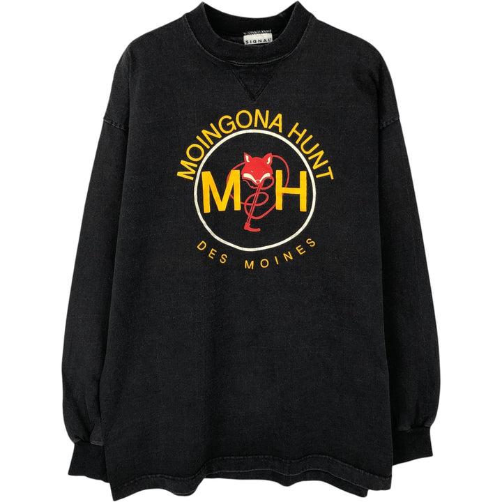 90'S SIGNAL SPORTS Long-Sleeve T-Shirt, Made in USA, Men's XL equivalent, Vintage cotton black type Vintage Second Hand