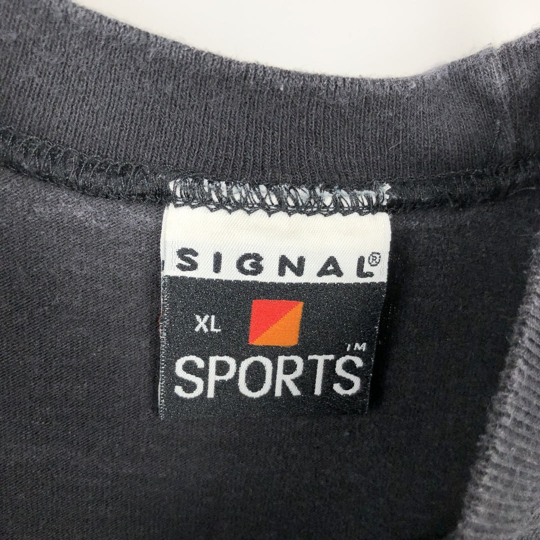 90'S SIGNAL SPORTS Long-Sleeve T-Shirt, Made in USA, Men's XL equivalent, Vintage cotton black type Vintage Second Hand