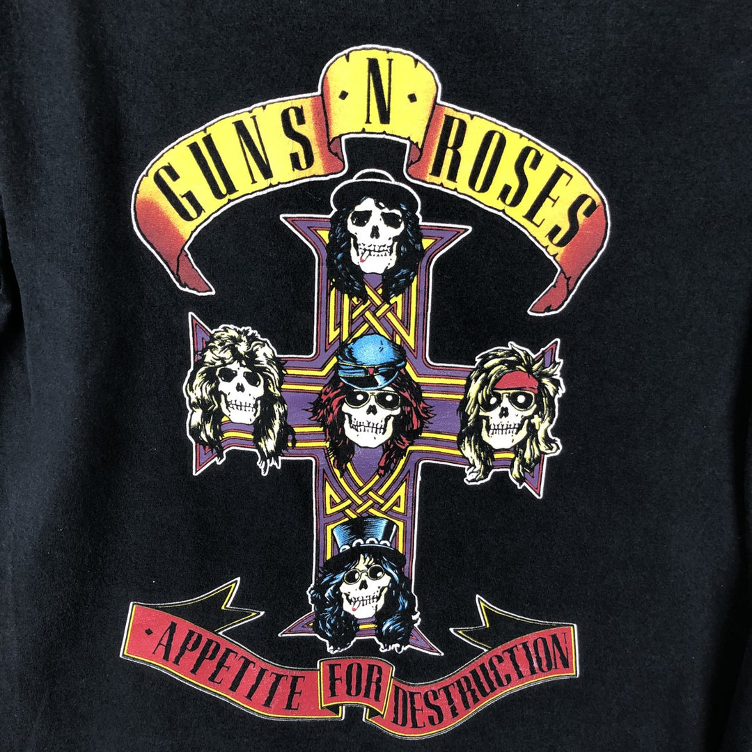 GUNS N' ROSES Guns N' Roses Long Sleeve T-Shirt, Men's Size M cotton black type Vintage Second Hand