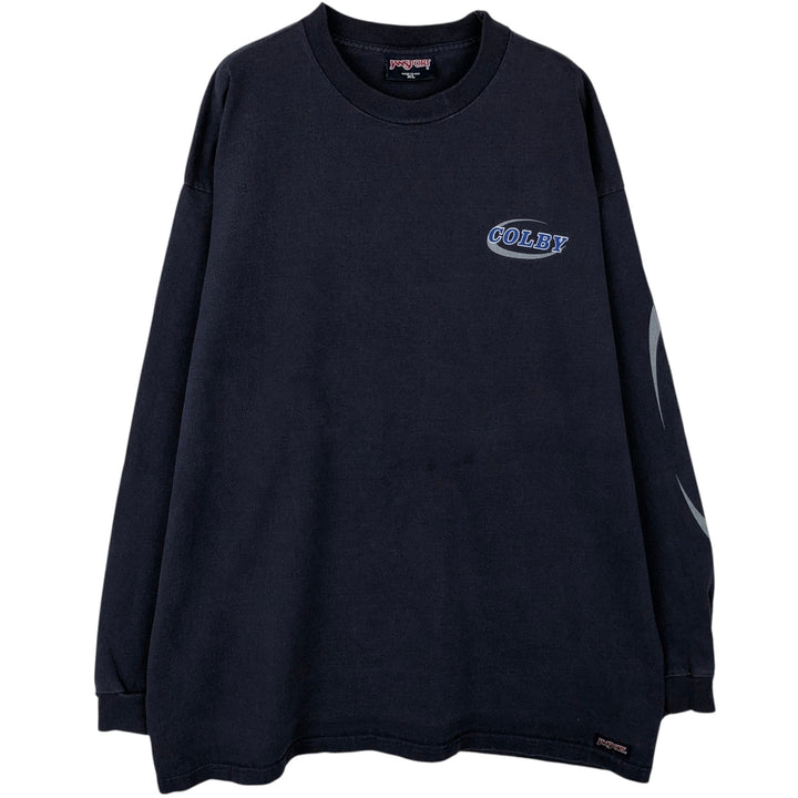 90'S Jansport Long-Sleeve T-Shirt, Made in USA, Men's XL (approx.), Vintage cotton navy blue type Vintage Second Hand
