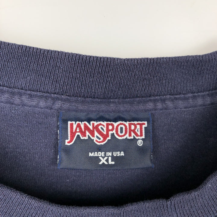 90'S Jansport Long-Sleeve T-Shirt, Made in USA, Men's XL (approx.), Vintage cotton navy blue type Vintage Second Hand