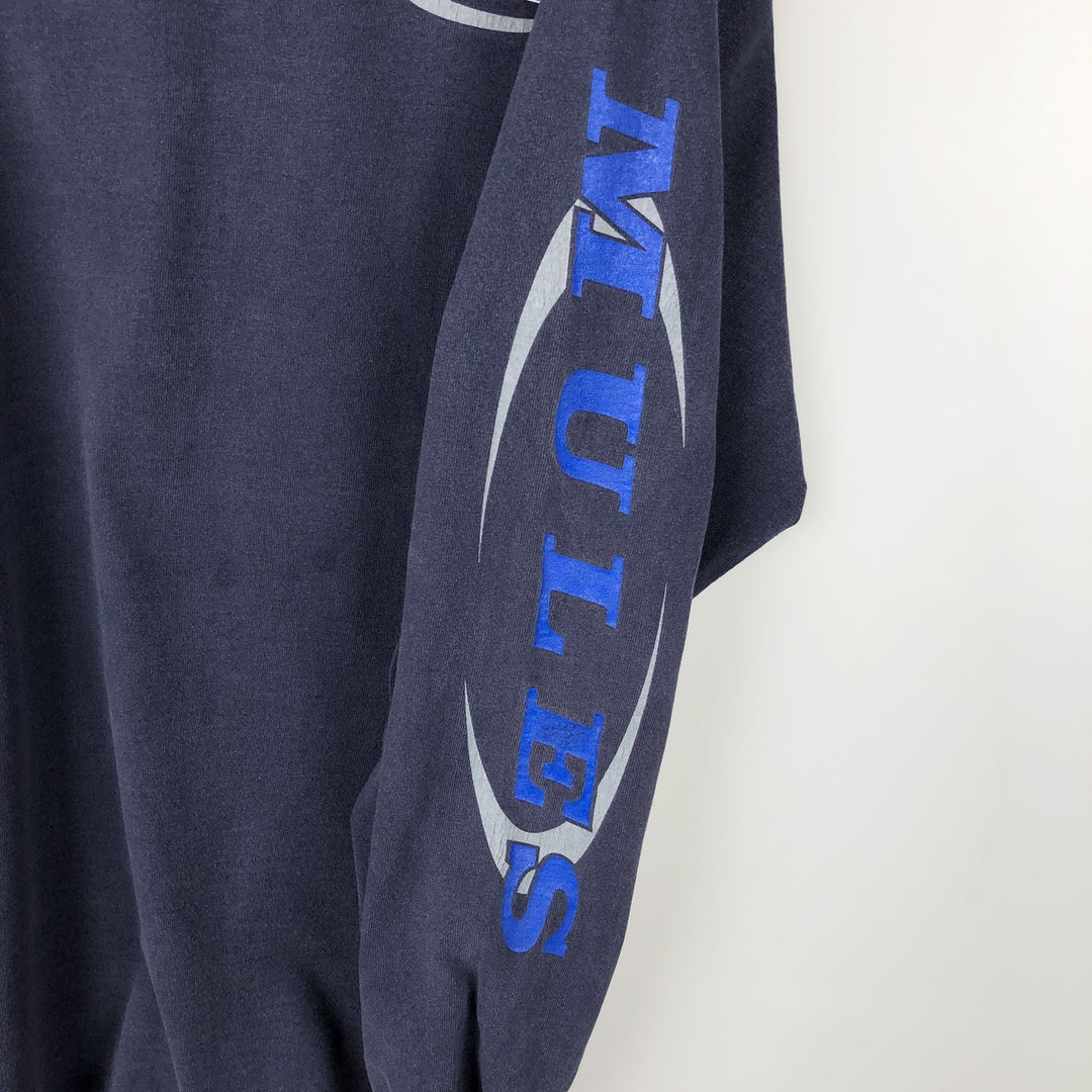 90'S Jansport Long-Sleeve T-Shirt, Made in USA, Men's XL (approx.), Vintage cotton navy blue type Vintage Second Hand