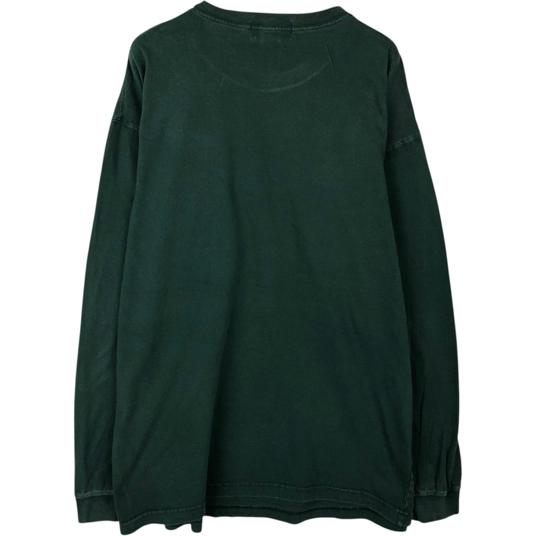 90'S Eddie Bauer Long-Sleeve T-Shirt, Made in USA, Men's Size L (Equivalent), Vintage cotton Green type dark green Vintage Second Hand