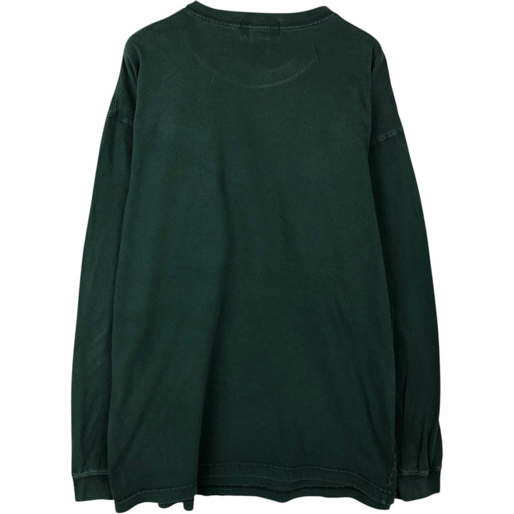 90'S Eddie Bauer Long-Sleeve T-Shirt, Made in USA, Men's Size L (Equivalent), Vintage cotton Green type dark green Vintage Second Hand