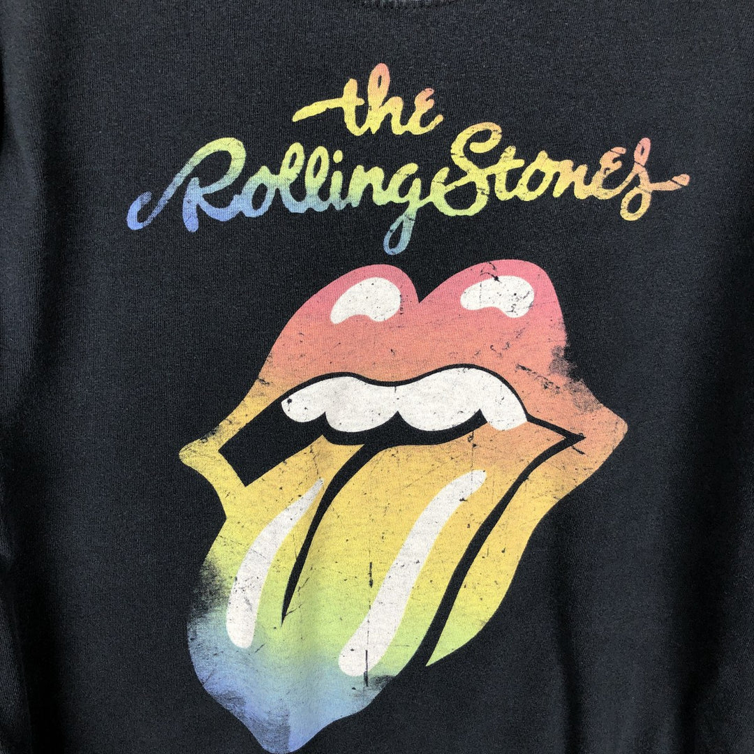 The Rolling Stones Long-Sleeve Band T-Shirt (Men's Size S) cotton black type Vintage Second Hand