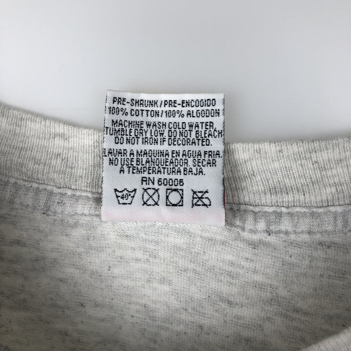 90'S Q-TEES College Long-Sleeve T-Shirt, Made in USA, Men's Size L (Equivalent), Vintage cotton gray type Vintage Second Hand