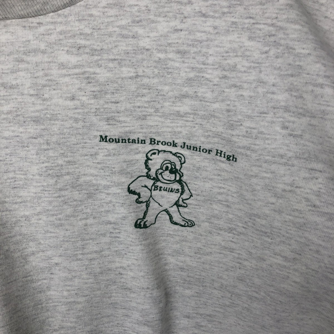 90'S Q-TEES College Long-Sleeve T-Shirt, Made in USA, Men's Size L (Equivalent), Vintage cotton gray type Vintage Second Hand