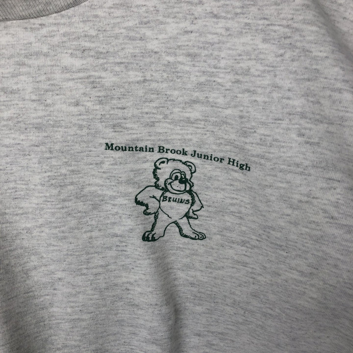90'S Q-TEES College Long-Sleeve T-Shirt, Made in USA, Men's Size L (Equivalent), Vintage cotton gray type Vintage Second Hand