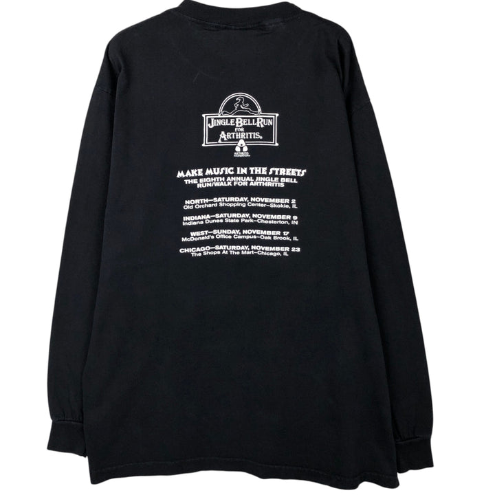 90'S Murina Long-Sleeve T-Shirt, Made in USA, Men's Size L (Equivalent), Vintage cotton black type Vintage Second Hand