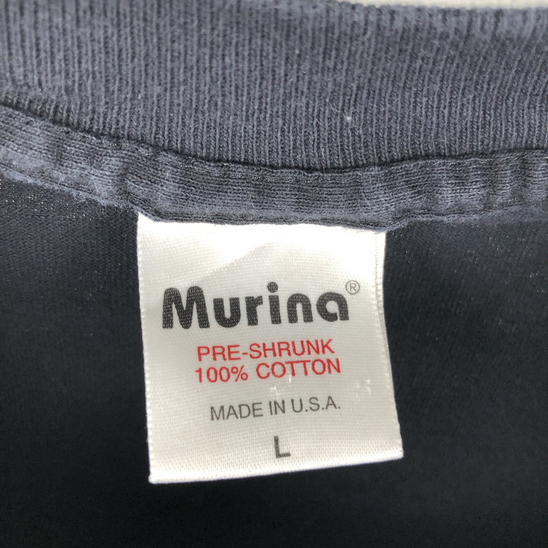 90'S Murina Long-Sleeve T-Shirt, Made in USA, Men's Size L (Equivalent), Vintage cotton black type Vintage Second Hand