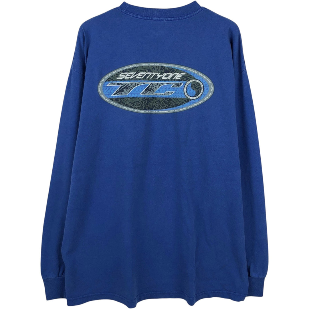 90'S T&C Surf Designs Long-Sleeve T-Shirt, Made in USA, Men's XL equivalent. cotton blue type Vintage Second Hand