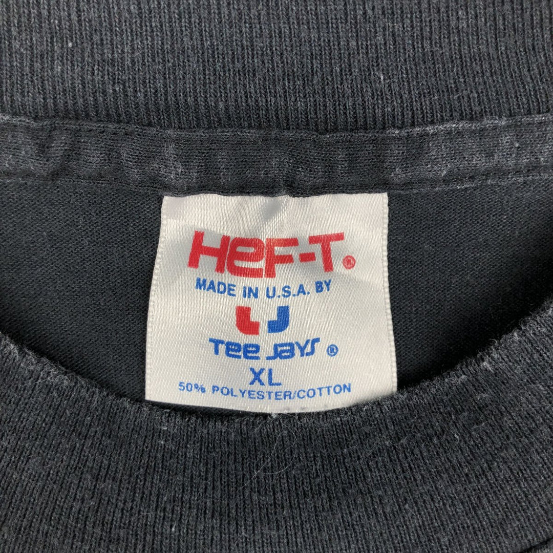 90'S TEE JAYS Long-Sleeve T-Shirt, Made in USA, Men's XL Equivalent, Vintage polyester black type Vintage Second Hand
