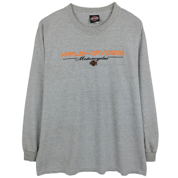 Harley-Davidson Motorcycle Long Sleeve T-Shirt, Men's Size L unclear gray type Vintage Second Hand