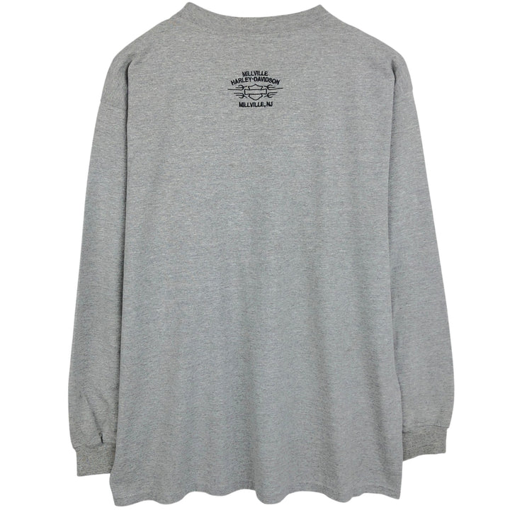Harley-Davidson Motorcycle Long Sleeve T-Shirt, Men's Size L unclear gray type Vintage Second Hand