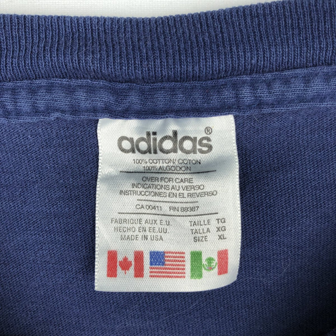 90'S Adidas Foot Locker Long-Sleeve T-Shirt, Made in USA, Men's XL equivalent, Vintage cotton navy blue type Vintage Second Hand